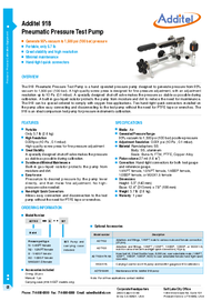 Thumbnail of document Data Sheet - 918 Pneumatic Pressure Calibration Pump